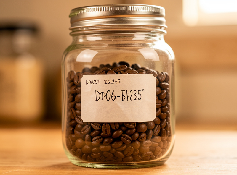A bag of whole bean decaf coffee beside a freshly pulled decaf espresso shot