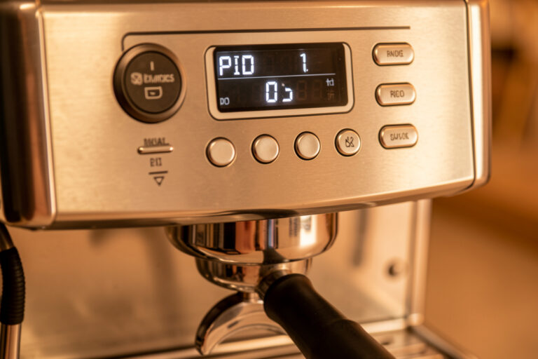 Espresso machine control panel with a PID temperature display