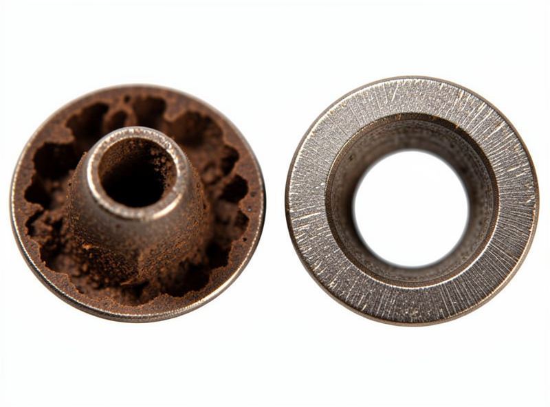Side-by-side macro photo of conical espresso burrs and flat espresso burrs showing the cone-in-ring versus two-flat-rings geometry