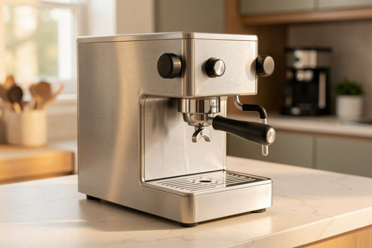 Gaggia Classic Pro single-boiler espresso machine on a kitchen counter